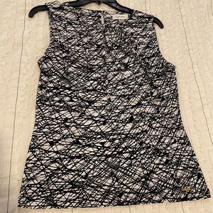 Calvin Klein short sleeve professional shirt, black and white